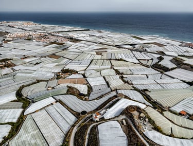 Photo of greenhouses in Almeria in southeastern Spain
