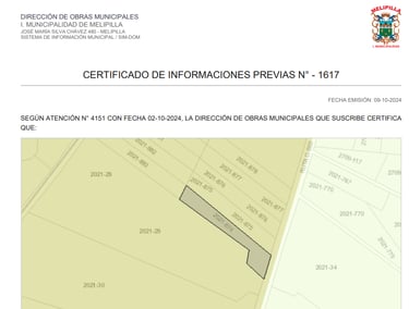 Certificado Informaciones Previas
