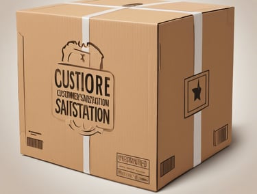 Customer Satisfaction brown cardboard box