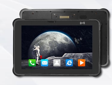 ClaraTech Series R rugged tablet with Honeywell scanning and 14400mAh dual battery for warehouse man