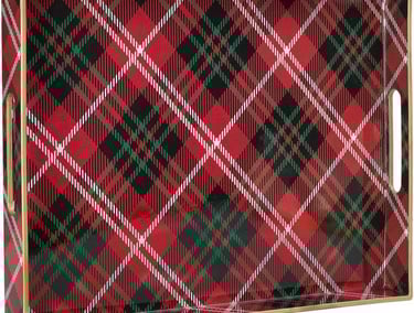 a red and green plaid plaid plaid plaid serving tray