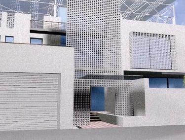 Climatic adaptation of modern housing within a traditional environment.