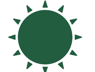Minimal green sun icon representing lifestyle category on Ayurveda Info Hub