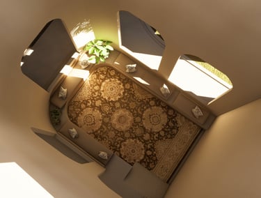 Top view majlis seating layout, House of the Future by Moori Interiors
