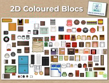 AutoCAD 2D Coloured Blocks