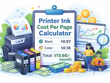 printer ink cost per page calculator