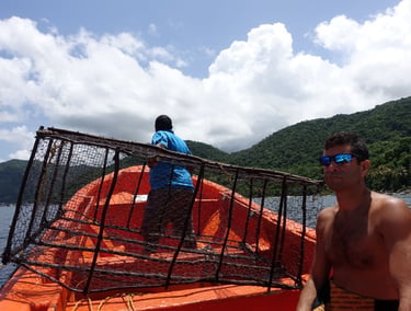 TTT teaming up with the SMMA rangers in Saint Lucia to remove illegal fish traps from the reef