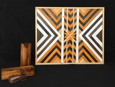 Contemporary Geometric Wall Art, Bar Wall Art, Wooden Mosaic, Wall Decoration, Modern Wooden Art for