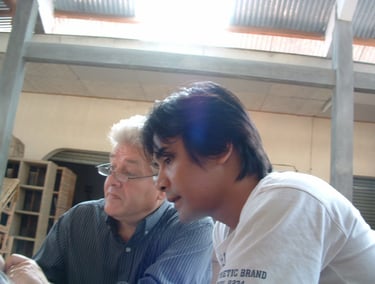 Jiwo and (the late) Daniel on a meeting.