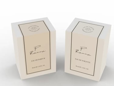 Création de packaging de parfum, projet P'Ranna
