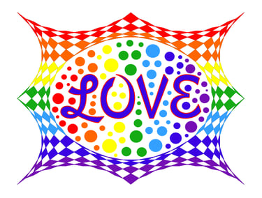 love, rainbow, checkers, gay pride, lgbtq+