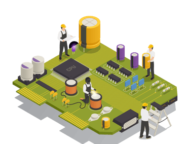 People working on semiconductor