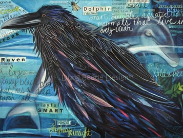 Raven and dolphin wild and free