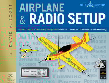 RC airplane and radio transmitter setup