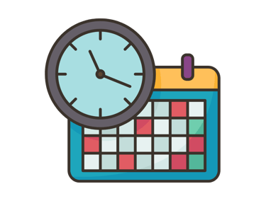 clock on top of calendar