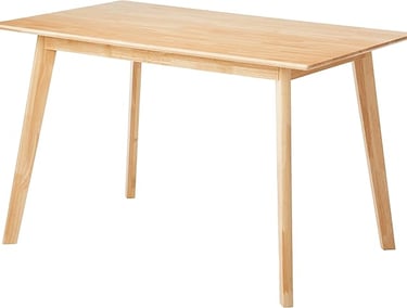 Solid Oak Rectangular Dining Table – Minimalist Scandinavian Kitchen Centerpiece in Natural Wood