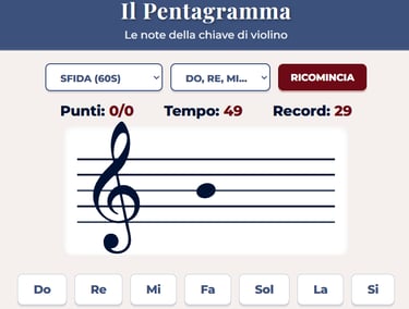 Il Pentagramma Interattivo - Quiz app per imparare a leggere le note