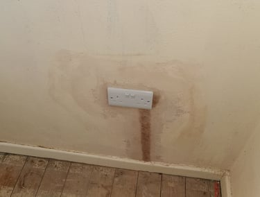 Wall repaired after rewiring of cables