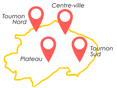 Carte stylisée de Tournon sur Rhône