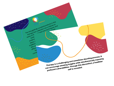 a business card with a colorful design