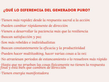 Qué diferencia el generador manifestante del generador puro