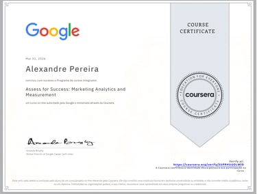 Certigicado Google marketing digital - kall alexandre