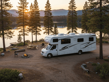 Showcasing top RV trends 2025, including Smart RV technology at a National Park