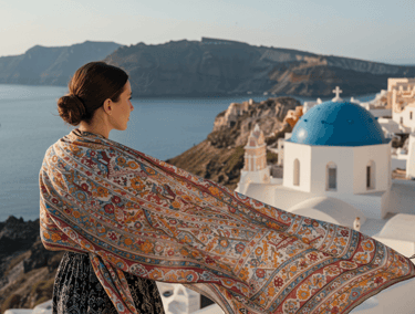 Women wearing a Shawl while at Greece
