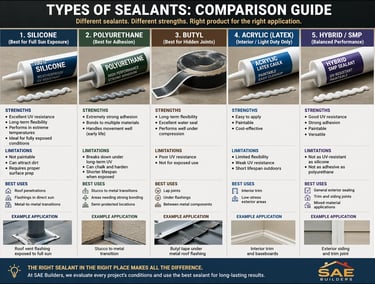 Detailed Comparison Guide for Types of Sealants.