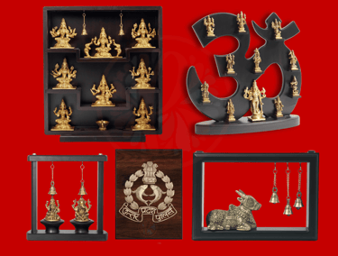 Wooden Board Mounted Brass Articles
