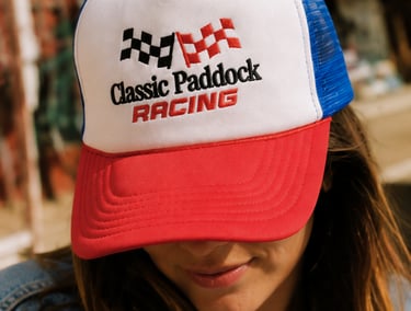 cap trucker embroidery racing vintage style apperal