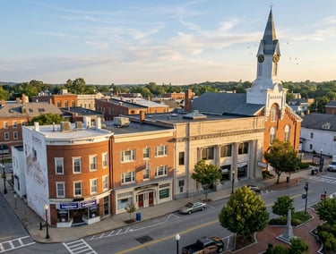 View of downtown Rochester from Central Square, Rochester, NH