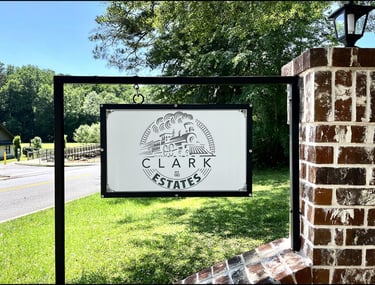 metal business sign