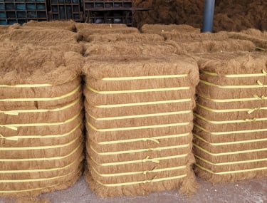 Baled cocofiber from Indonesia for industrial and agricultural applications