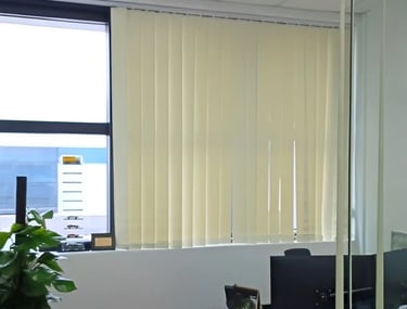 Vertical blind installed in a office