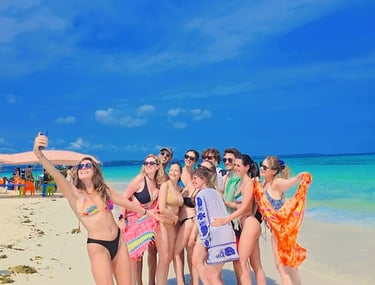 White sandy sandbank with shallow turquoise water on Safari Blue Zanzibar tour, ideal for walking, swimming, and photos