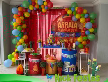Aluguel de decoração infantil Festa Junina na Freguesia do Ó com mesa decorada temática