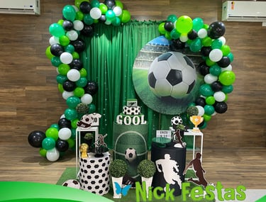 Aluguel de decoração infantil Futebol na Freguesia do Ó com mesa decorada temática para festa