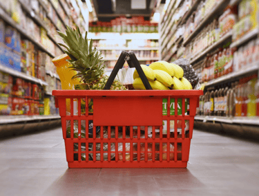 Grocery basket to symbolise AI in retail