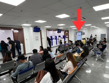 alt="Visa Center Advertising in waiting area of applicants Philippines"