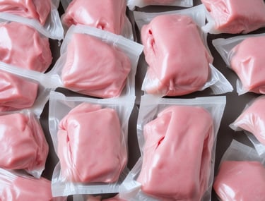 Industrial shrink wraps tightly covering large pallets in a warehouse setting.