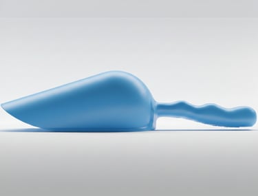 Blue HACCP scoop for seafood and raw fish. Professional hygiene standard.