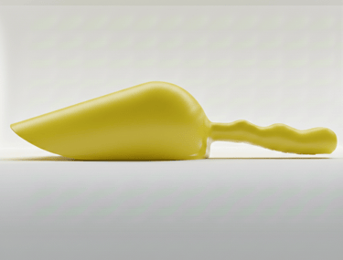 Yellow HACCP scoop for poultry and white meat. Risk prevention color-coding.