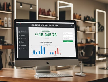 a computer monitor screen showing a desktop computer monitor and a desktop computer