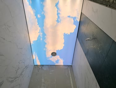 įtempiamos lubos dangus