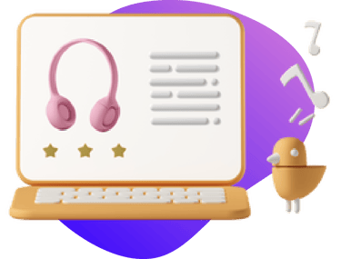 clipart image of a laptop on the purple gradient background