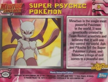 0 Super Psychic Pokémon Topps Pokémon The First Movie back