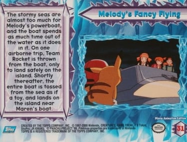 31 Melody's Fancy Flying Topps Pokémon The Movie 2000 back