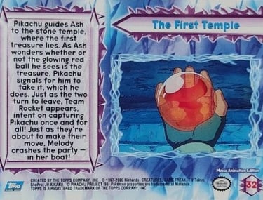 32 The First Temple Topps Pokémon The Movie 2000 back