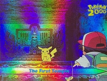 32 The First Temple Topps Pokémon The Movie 2000 rainbow foil